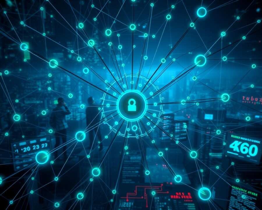A complex network of interconnected nodes, each representing a distinct stage in the lifecycle of a zero-day exploit. In the foreground, a central node depicting the initial discovery of the vulnerability, surrounded by radiating connections to subsequent stages - analysis, weaponization, deployment, and exploitation. The middle ground showcases the intricate web of communication and collaboration between hackers, security researchers, and affected vendors, all vying for control of the narrative. In the distant background, a shadowy realm of clandestine forums and black markets, where zero-days are bought, sold, and traded like digital commodities. Ethereal blue and green hues cast an eerie glow, conveying the high-stakes, high-risk nature of this cybersecurity landscape. Subtle glitches and digital distortions hint at the fragility and impermanence of these exploits, as the race against time to patch and mitigate them rages on. A complex network of interconnected nodes, each representing a distinct stage in the lifecycle of a zero-day exploit. In the foreground, a central node depicting the initial discovery of the vulnerability, surrounded by radiating connections to subsequent stages - analysis, weaponization, deployment, and exploitation. The middle ground showcases the intricate web of communication and collaboration between hackers, security researchers, and affected vendors, all vying for control of the narrative. In the distant background, a shadowy realm of clandestine forums and black markets, where zero-days are bought, sold, and traded like digital commodities. Ethereal blue and green hues cast an eerie glow, conveying the high-stakes, high-risk nature of this cybersecurity landscape. Subtle glitches and digital distortions hint at the fragility and impermanence of these exploits, as the race against time to patch and mitigate them rages on.