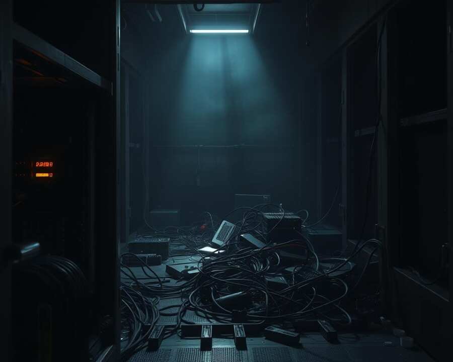 A dark and ominous scene showcasing the aftermath of high-profile cyber breaches. In the foreground, a damaged server rack with exposed wiring and glowing indicator lights, symbolizing the breach's impact. In the middle ground, a tangle of computer cables and debris, suggesting the chaos and destruction left in the wake of the attack. The background is shrouded in deep shadows, creating an atmosphere of mystery and unease. Dramatic side lighting casts dramatic shadows, heightening the sense of tension and urgency. The overall scene conveys the gravity and seriousness of these cyber incidents, underscoring the need for robust security measures. A dark and ominous scene showcasing the aftermath of high-profile cyber breaches. In the foreground, a damaged server rack with exposed wiring and glowing indicator lights, symbolizing the breach's impact. In the middle ground, a tangle of computer cables and debris, suggesting the chaos and destruction left in the wake of the attack. The background is shrouded in deep shadows, creating an atmosphere of mystery and unease. Dramatic side lighting casts dramatic shadows, heightening the sense of tension and urgency. The overall scene conveys the gravity and seriousness of these cyber incidents, underscoring the need for robust security measures.
