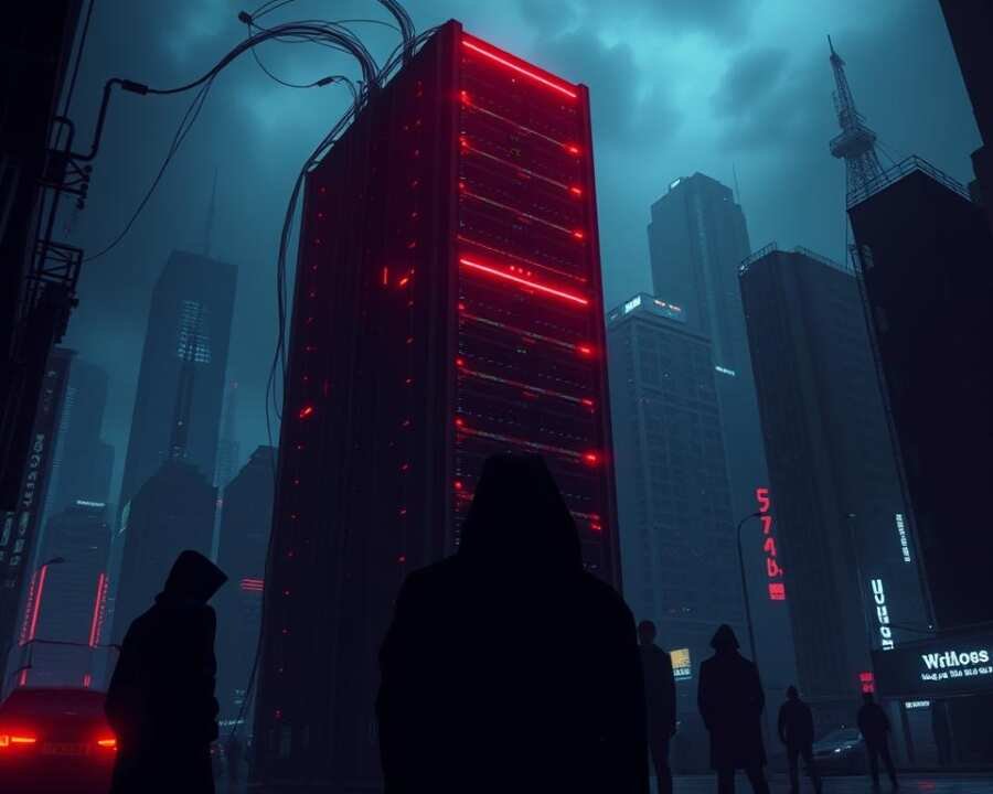 A dark, dystopian cityscape bathed in a eerie, neon-tinged glow. In the foreground, a towering server rack emits an ominous radiance, symbolizing the abuse of cloud services by the sinister TA2541 hacker group. Shadowy figures lurk in the background, their faces obscured, orchestrating a complex network of illegal activities. The scene is captured through a high-contrast, cinematic lens, conveying a sense of impending danger and the unchecked power of the group's technological prowess. Subtle glitches and digital artifacts permeate the image, reflecting the chaotic and uncontrolled nature of the TA2541 attacks. A dark, dystopian cityscape bathed in a eerie, neon-tinged glow. In the foreground, a towering server rack emits an ominous radiance, symbolizing the abuse of cloud services by the sinister TA2541 hacker group. Shadowy figures lurk in the background, their faces obscured, orchestrating a complex network of illegal activities. The scene is captured through a high-contrast, cinematic lens, conveying a sense of impending danger and the unchecked power of the group's technological prowess. Subtle glitches and digital artifacts permeate the image, reflecting the chaotic and uncontrolled nature of the TA2541 attacks.