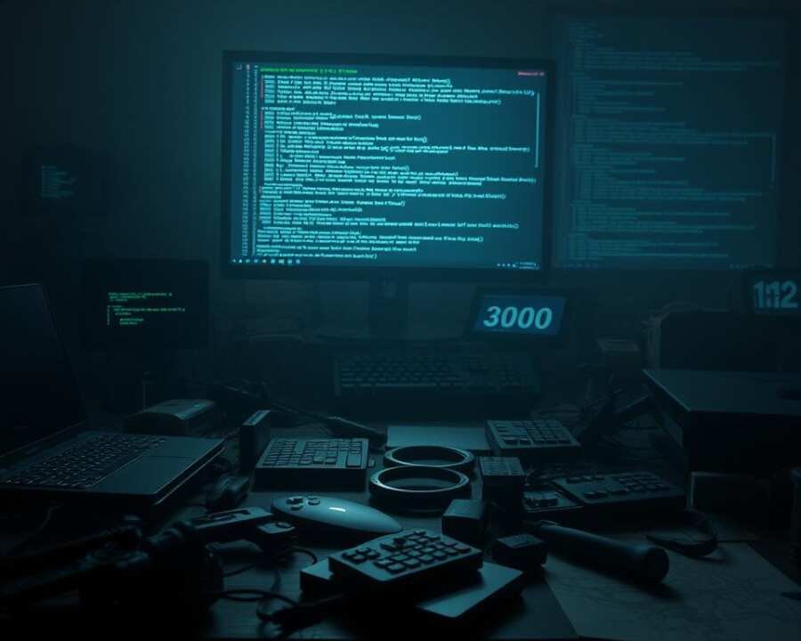 A dark, gritty scene depicting the tools and malware used by the notorious Iranian OilRig hacker group (COBALT GYPSY). In the foreground, an array of hacking tools and malicious software lie scattered on a cluttered desk, their ominous shapes casting shadows across the surface. In the middle ground, a large monitor displays intricate lines of code, reflecting the complex and sophisticated nature of the group's cyber attacks. The background is shrouded in a haze of uncertainty, suggesting the hidden and elusive nature of the OilRig operators. The overall atmosphere is one of ominous foreboding, capturing the threat posed by this persistent and dangerous threat actor. A dark, gritty scene depicting the tools and malware used by the notorious Iranian OilRig hacker group (COBALT GYPSY). In the foreground, an array of hacking tools and malicious software lie scattered on a cluttered desk, their ominous shapes casting shadows across the surface. In the middle ground, a large monitor displays intricate lines of code, reflecting the complex and sophisticated nature of the group's cyber attacks. The background is shrouded in a haze of uncertainty, suggesting the hidden and elusive nature of the OilRig operators. The overall atmosphere is one of ominous foreboding, capturing the threat posed by this persistent and dangerous threat actor.