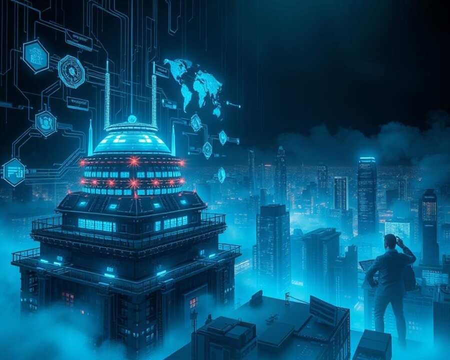 Detailed cybersecurity strategies unfold against a dark, futuristic backdrop. In the foreground, a digital fortress stands resolute, its secure protocols and layers of defense glowing with strategic intent. Floating data nodes and holographic displays present real-time threat analysis, while in the middle ground, a team of cyber experts meticulously monitor systems, deploying countermeasures with precision. The background depicts a cityscape shrouded in digital mist, hinting at the ever-evolving nature of the cyber landscape. Lighting is dramatic, with cool tones and sharp contrasts, conveying the high-stakes, high-tech nature of modern cyber defense. The overall mood is one of vigilance, adaptability, and unwavering determination to safeguard against evolving digital threats.